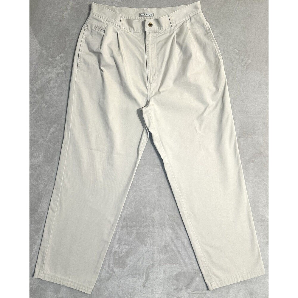 VTG 90s Bugle Boy Company Barica Men's 34x30 Ivory Pleated Workwear Chino Pants